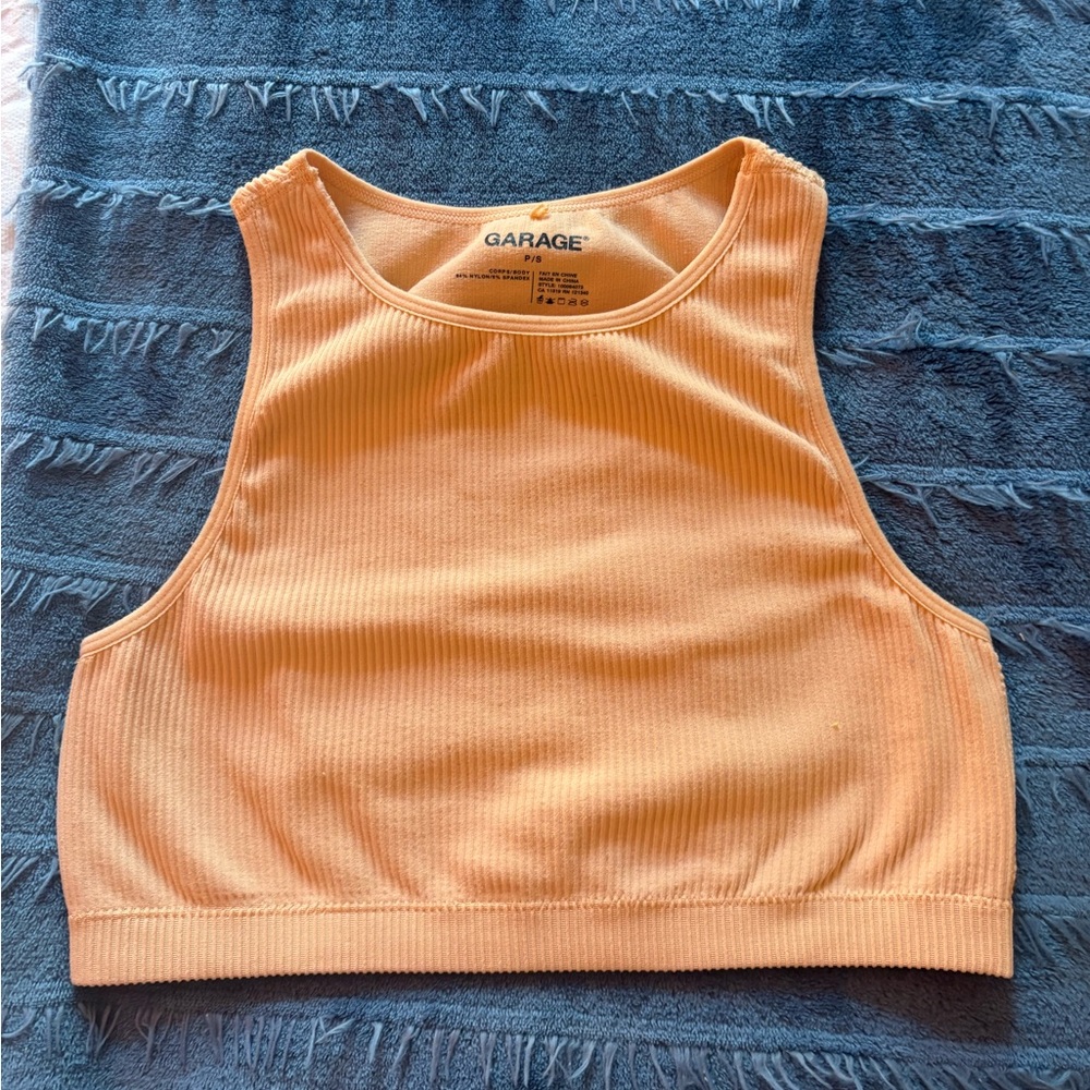 Garage Peach Ribbed Tank Top - Picture 3 of 4